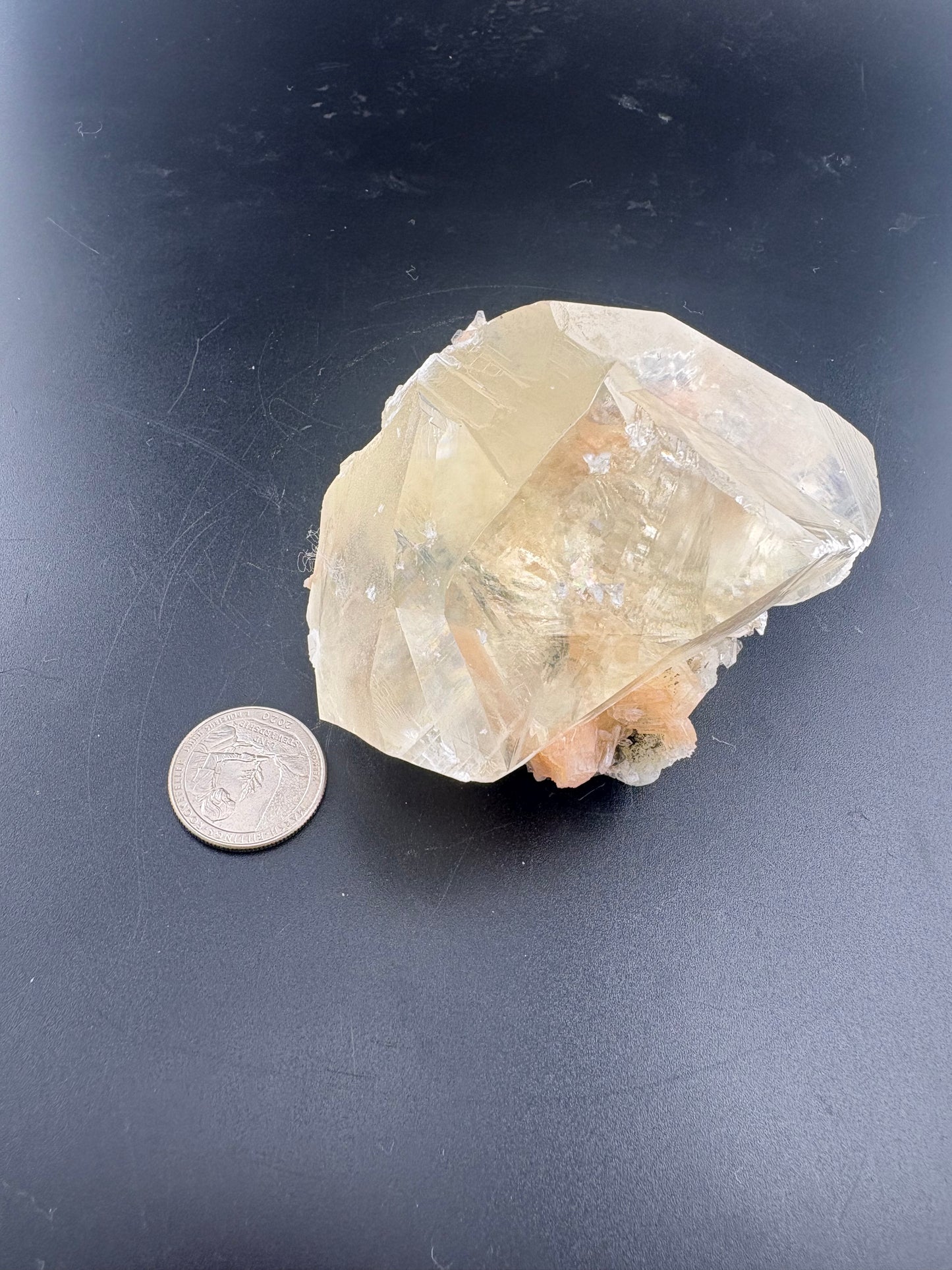 Calcite on Stilbite with Scolecite