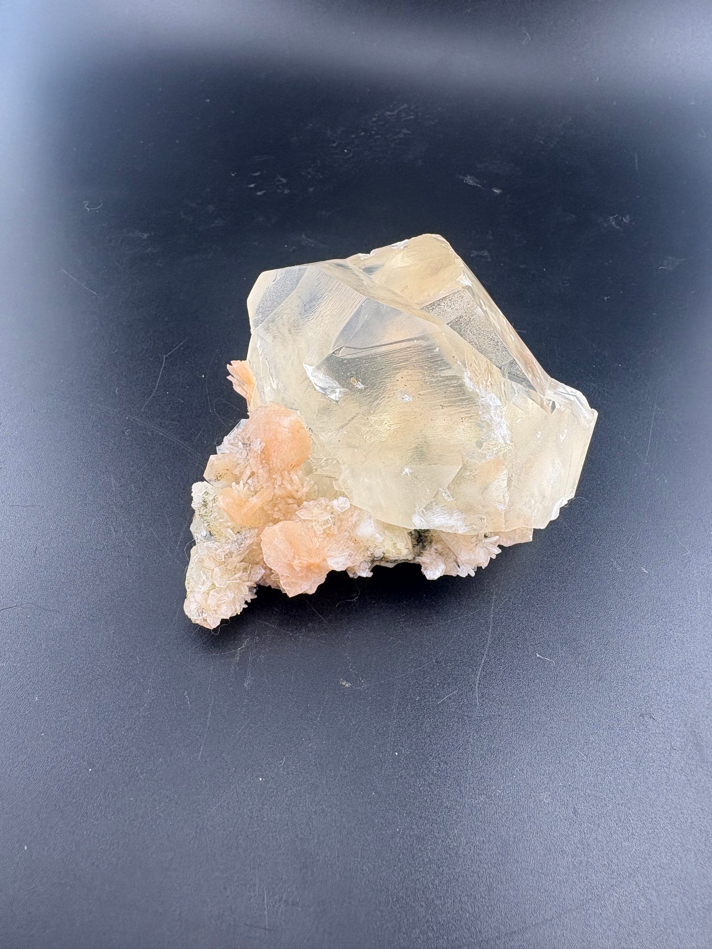 Calcite on Stilbite with Scolecite